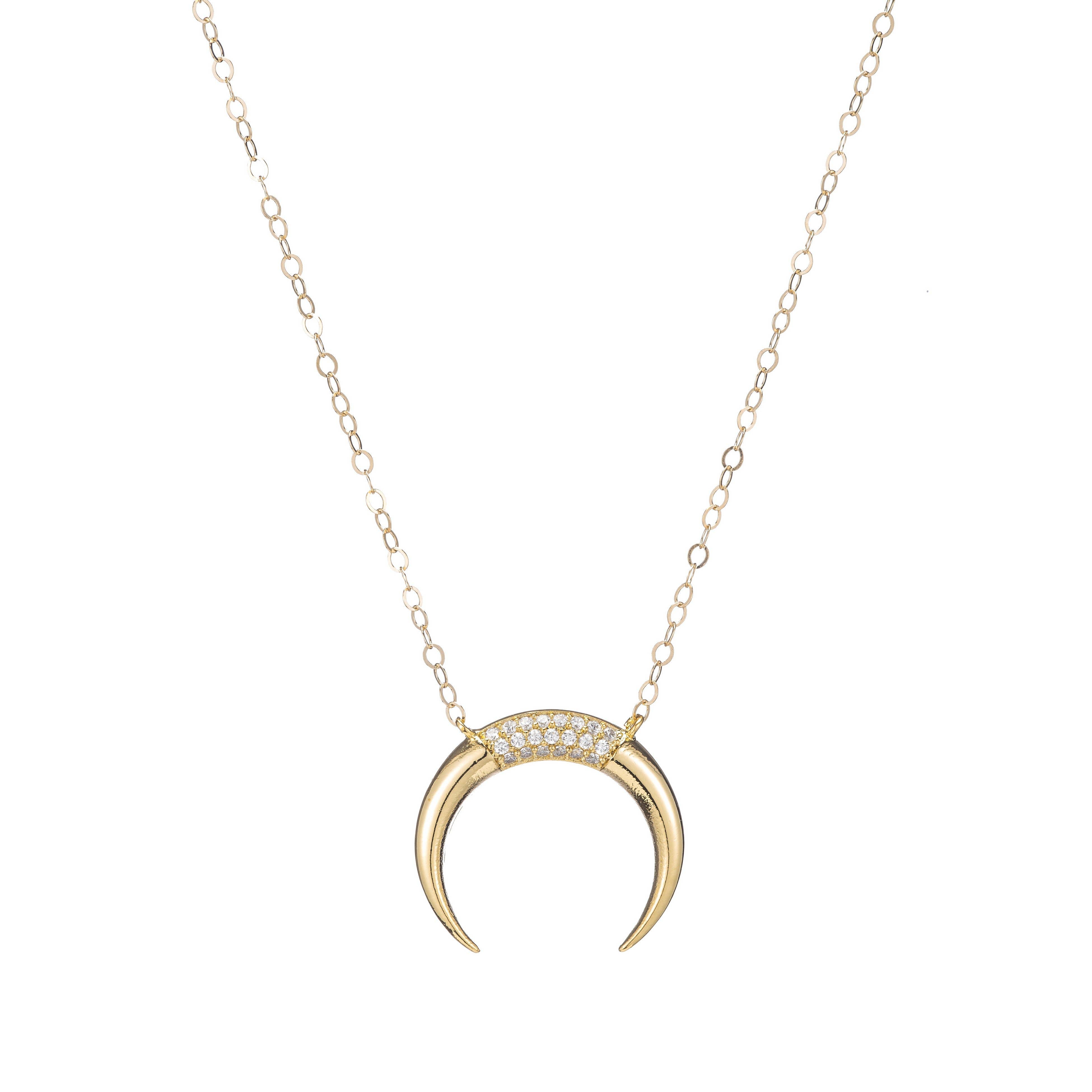 Padgett Hoke - Crystal Crescent Horn Necklace