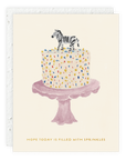 Zebra Cake -Birthday Card