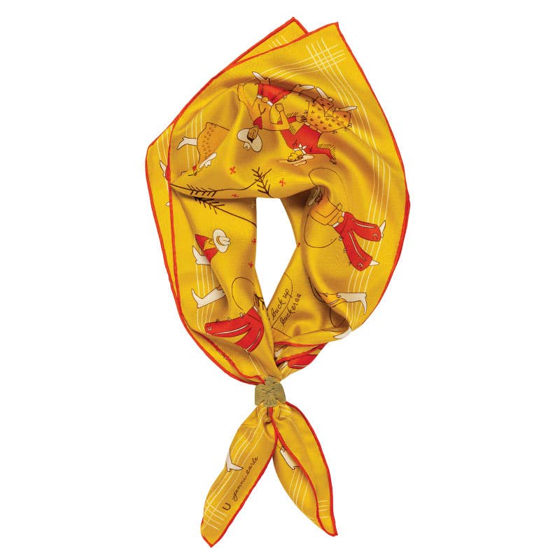 Silk Scarf - “Buck Up Buckaroo” - Square Neck &amp; Hair Scarf