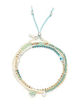 Mixed Media Wrap Bracelet/Necklace - Courage/Amazonite/Silve
