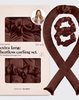 XL Satin Heatless Curling Set - Chocolate