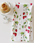 Strawberry cotton flour sack tea towel