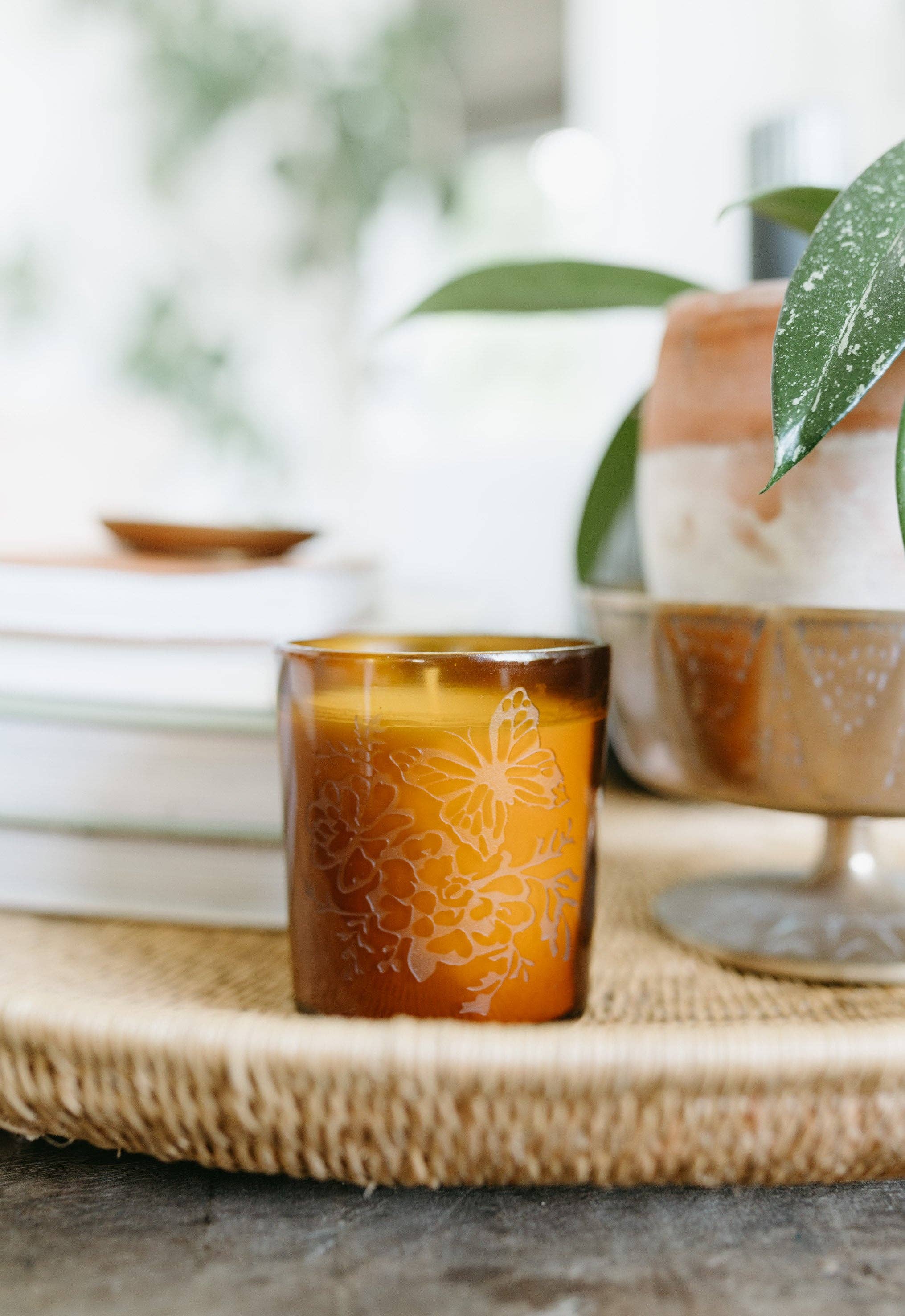 The Meadow Candle | Soy Wax Amber Glass Gold Foil Floral Box