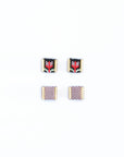Beaded Handwoven Tulip Stud Pack (Cream/Tan)