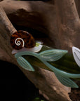 Brocéliande French Barrette With Lotus Flowers and Snails