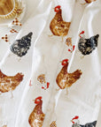 Chickens cotton flour sack tea towel
