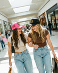 Electric Rainbow Trucker Hat in Black