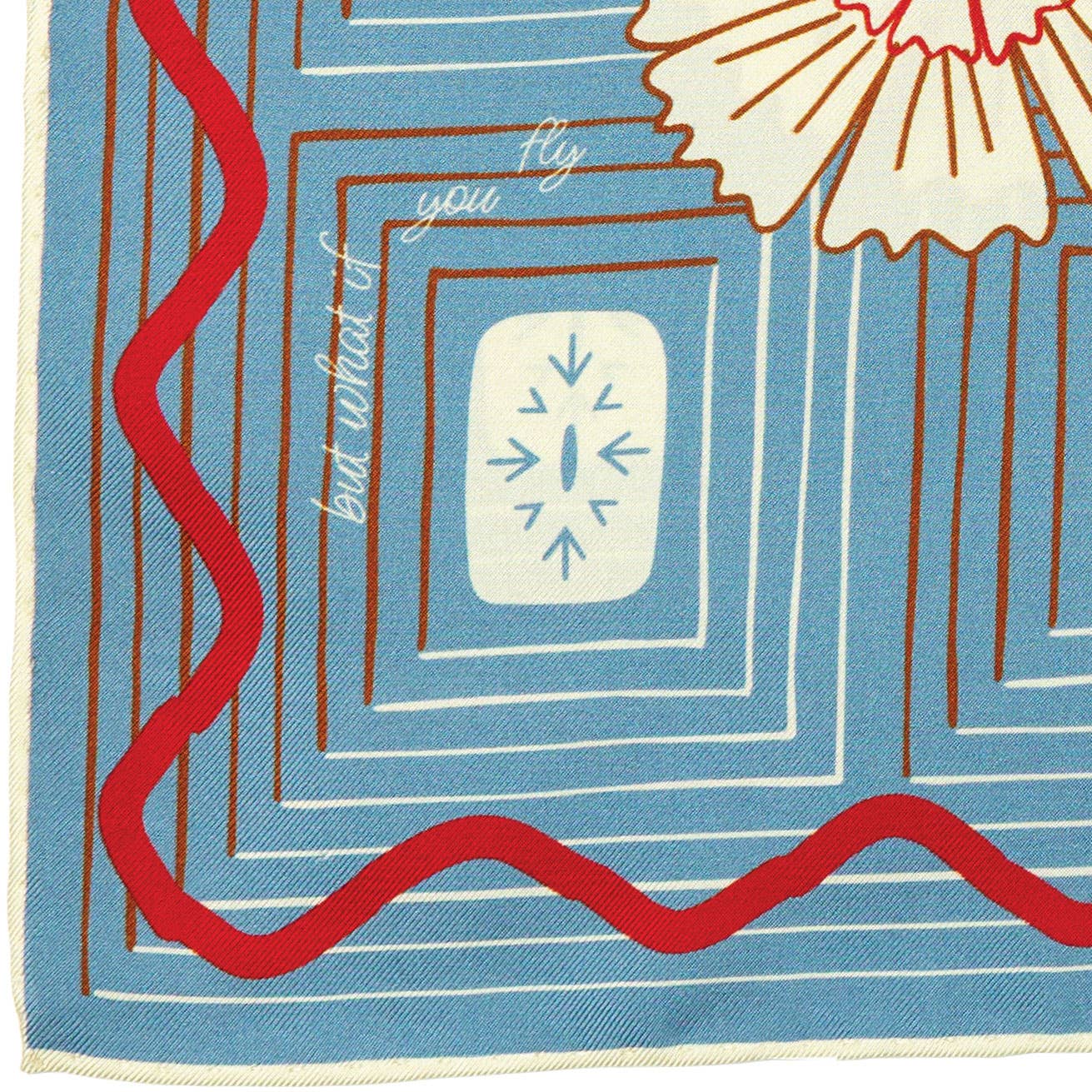 Silk Scarf - ‘But What if You Fly’ – Square Neck/Hair Scarf