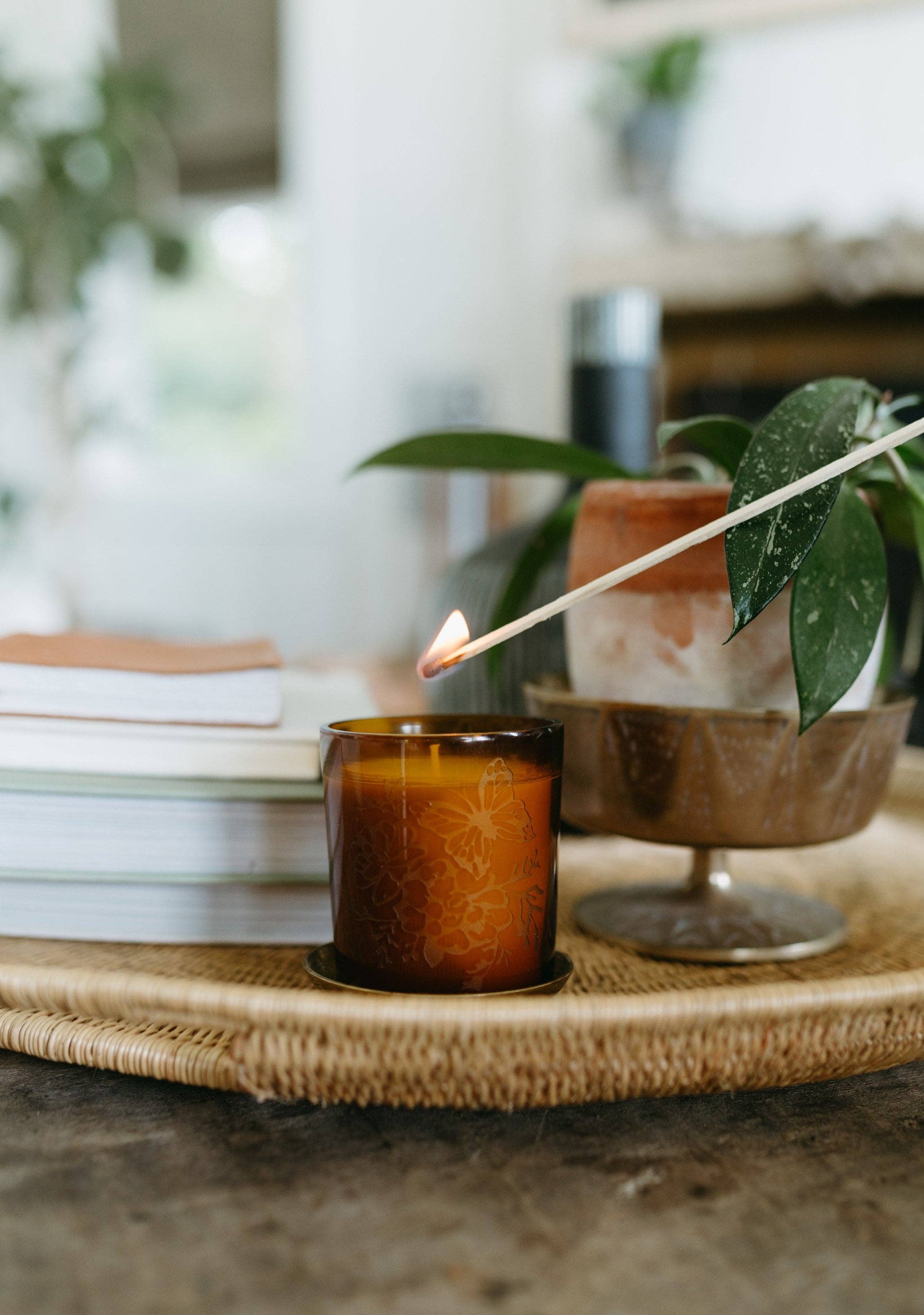 The Meadow Candle | Soy Wax Amber Glass Gold Foil Floral Box