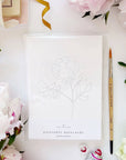 Garden flowers paintable watercolor notecard set