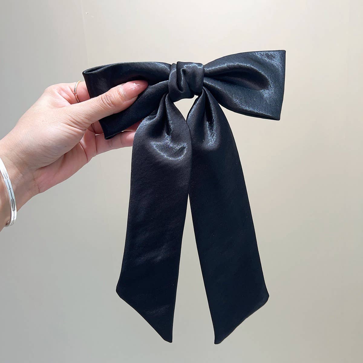 Holiday Satin Bow Ribbon French Barrette Clip: Assorted