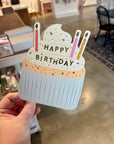 Birthday Cupcake die-cut folded Greeting Card