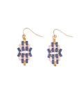 Beaded Handwoven Astoria Drop Earrings (Cherry/Lilac)