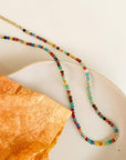Estelle 18K Gold Non-Tarnish Beaded Multi Color Necklace
