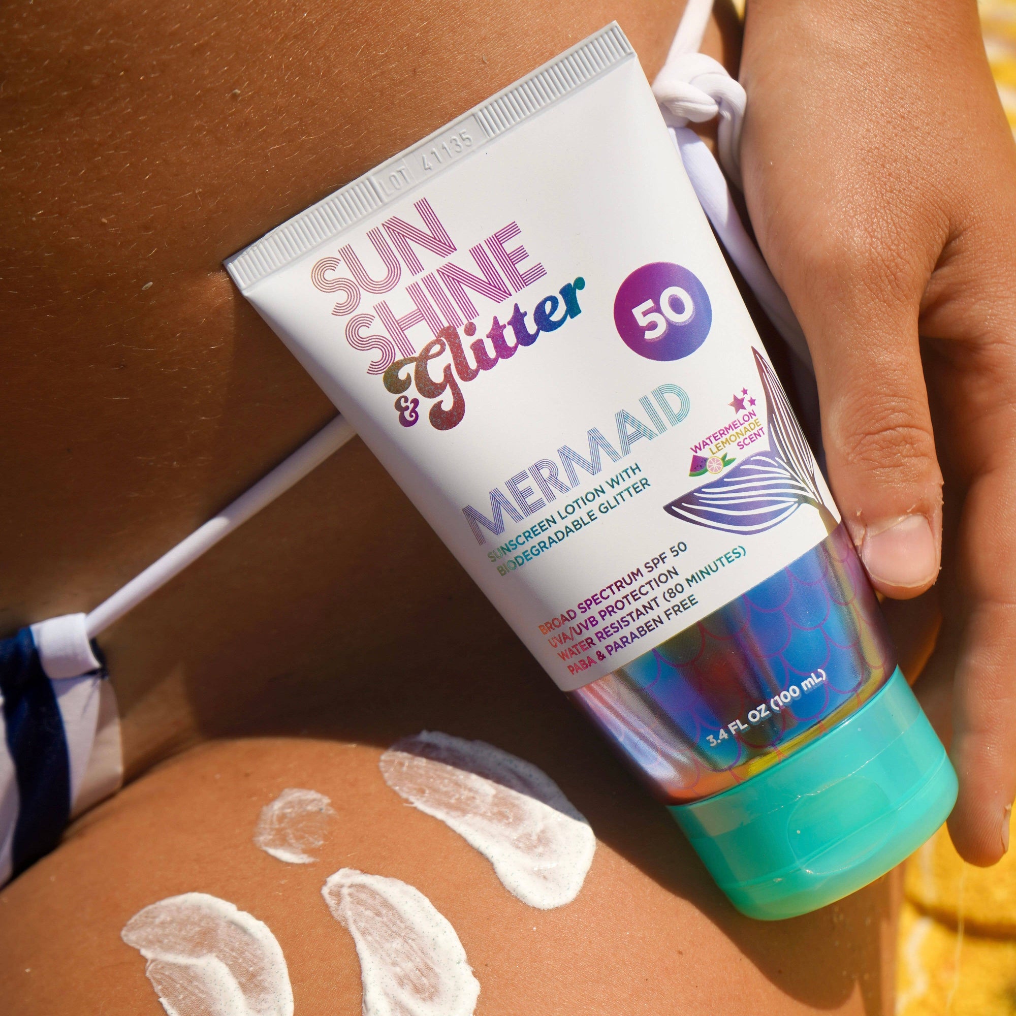 NEW! S&amp;G Mermaid Biodegradable Glitter SPF 50 TUBE