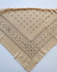 Oatmeal Classic Print Naturally Raw Silk Bandana -black ink