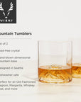 Pacific Northwest Mountain Themed Crystal Tumblers Set of 2