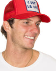 C'est La Vie Trucker Hat in Red