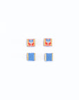 Beaded Handwoven Tulip Stud Pack (Cream/Tan)