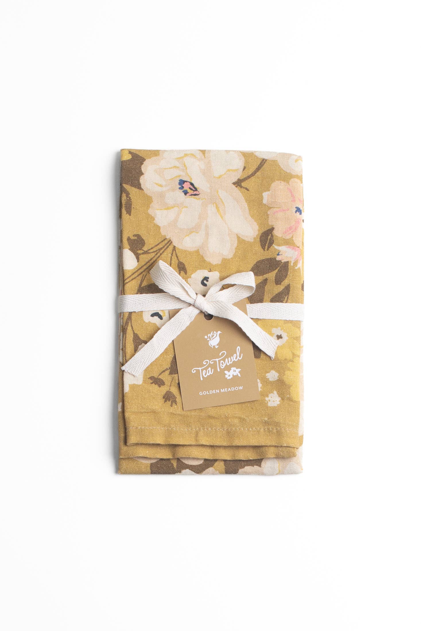 Homebody Cotton Linen Tea Towel | Gold Meadow Floral